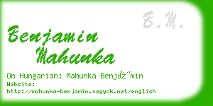 benjamin mahunka business card